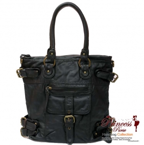 Designer Inspired soft Leatherette Hand Bag w/ Front pocket and Buckle Accents